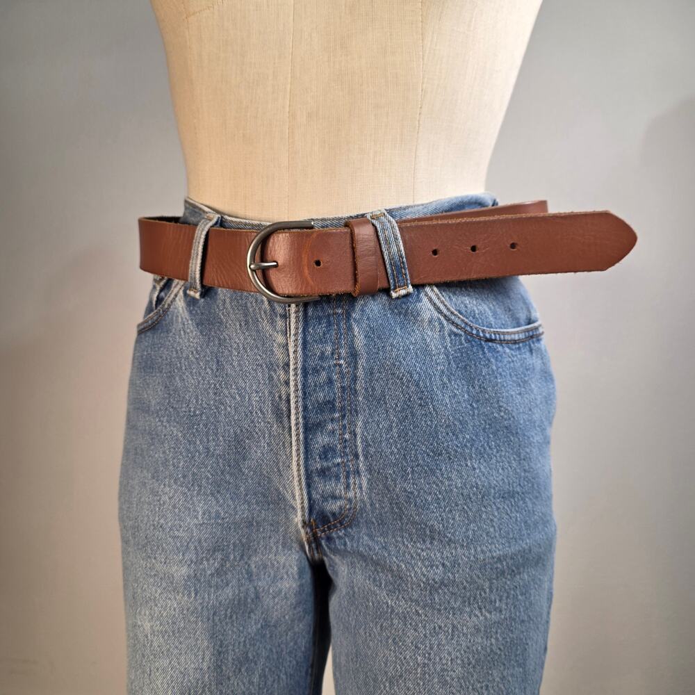 Brown Leather Belt American Eagle Genuine Leather Distressed Boho Medium